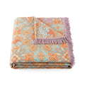 Coral & Aqua Paisley Medallion Tassel Blanket