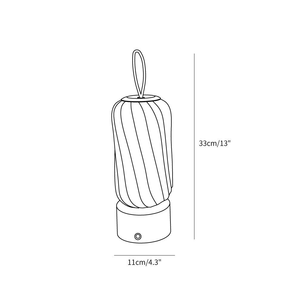 Cordless Ribbed Cylinder Touch Table Lamp
