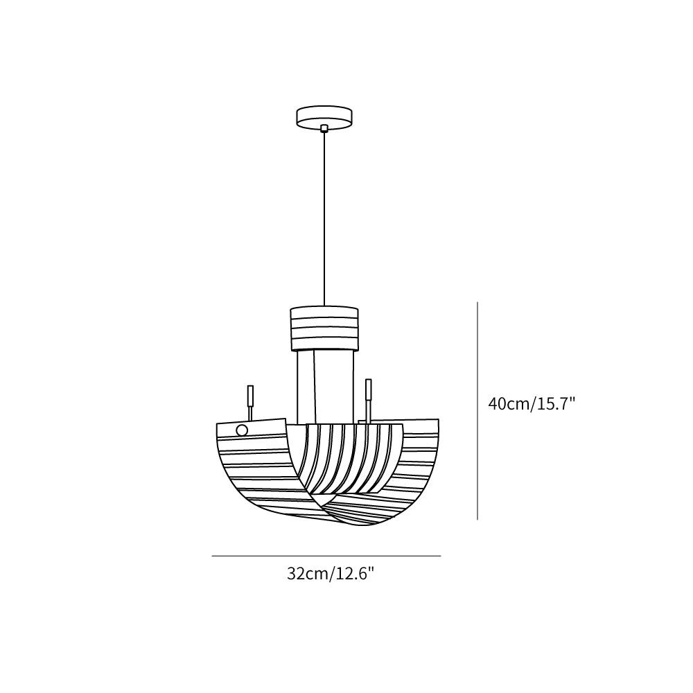 Striped Bowl Perforated Shade Pendant Lamp