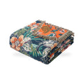 Navy Tropical Palm Reversible Gauze Blanket
