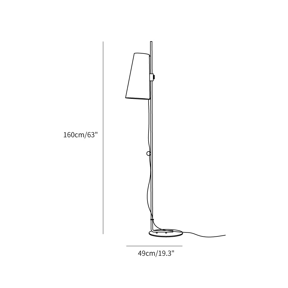 Tapered Rice Paper Shade Chrome Floor Lamp