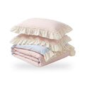 Ruffled Gingham Check Duvet Cover Bedding Set