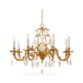 Gold Scroll-Arm K9 Crystal Candle Chandelier