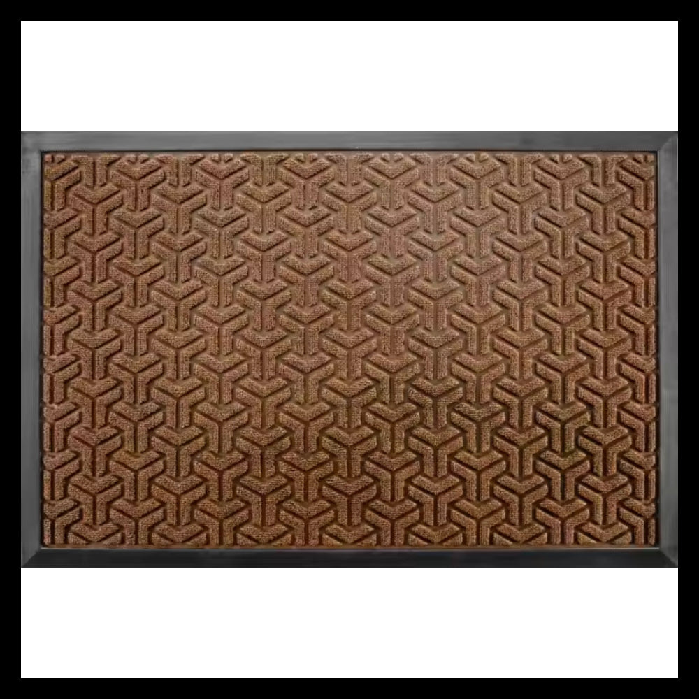 Geometric Rubber-Backed Entry Mat