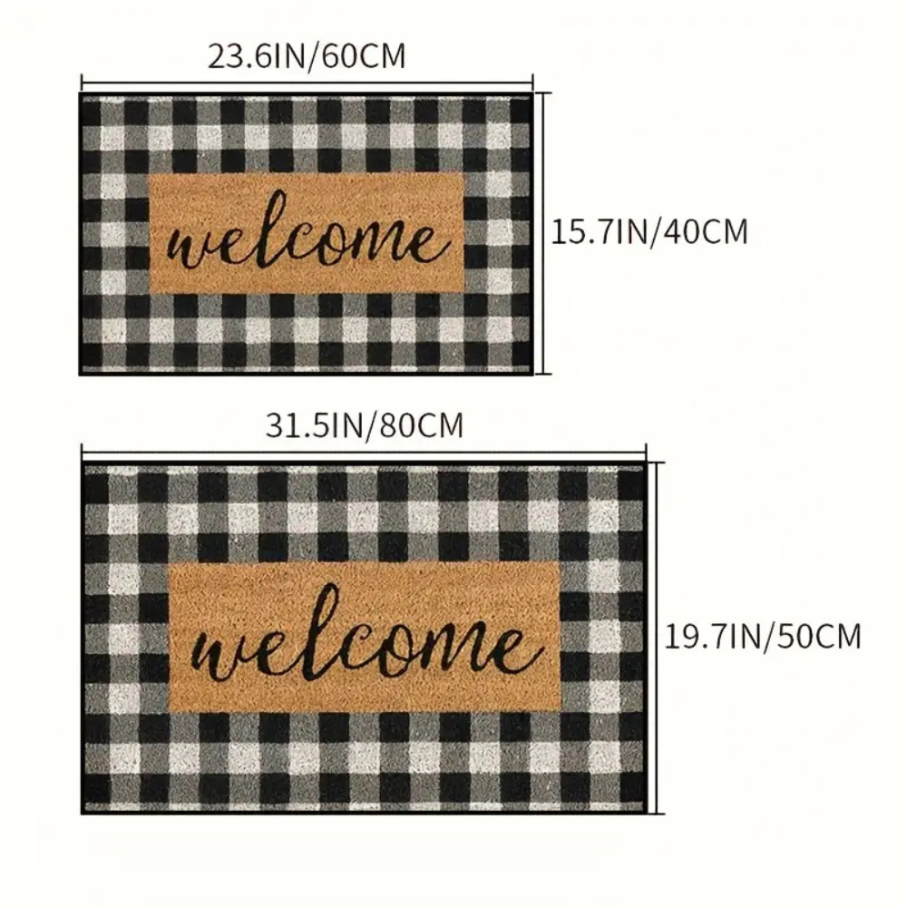 Buffalo Plaid Coir Welcome Mat
