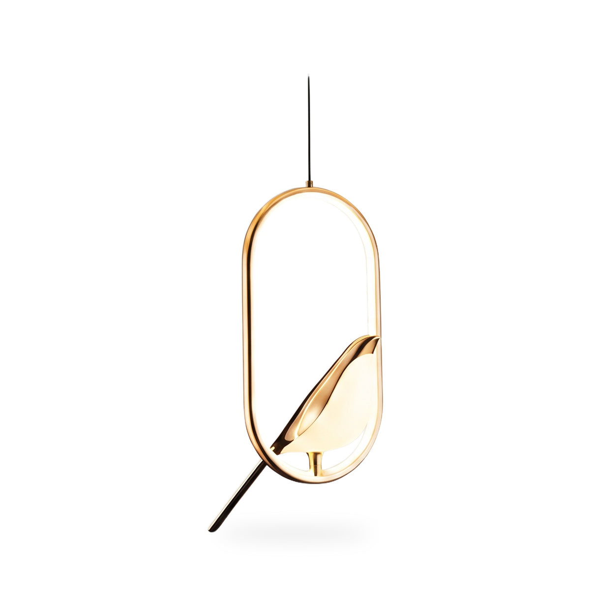 Gold Ring Bird LED Pendant Light