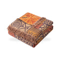Earthy Tribal Patchwork Reversible Cotton Blanket with Tassels