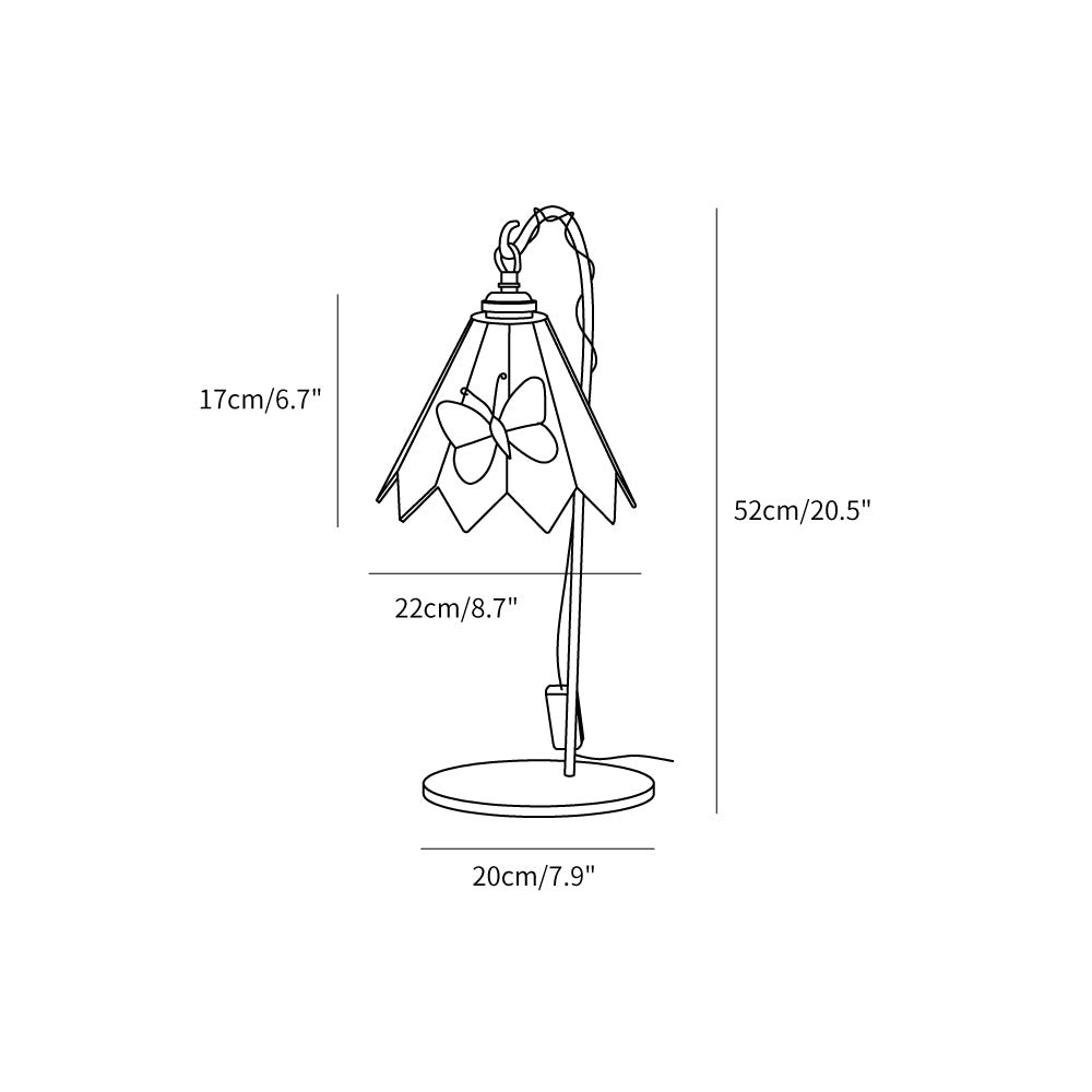 Stained Glass Butterfly Table Lamp