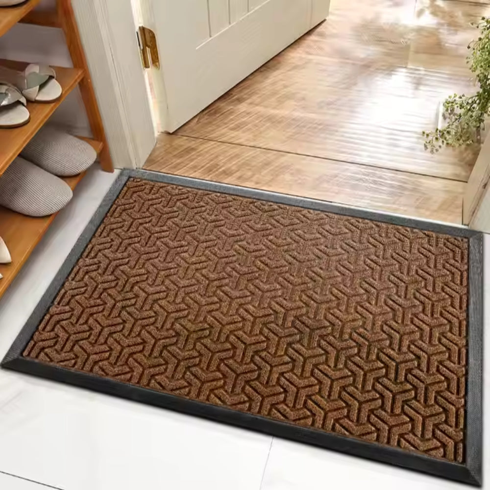 Geometric Rubber-Backed Entry Mat