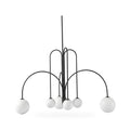 Arched Rod Opal Globe Chandelier