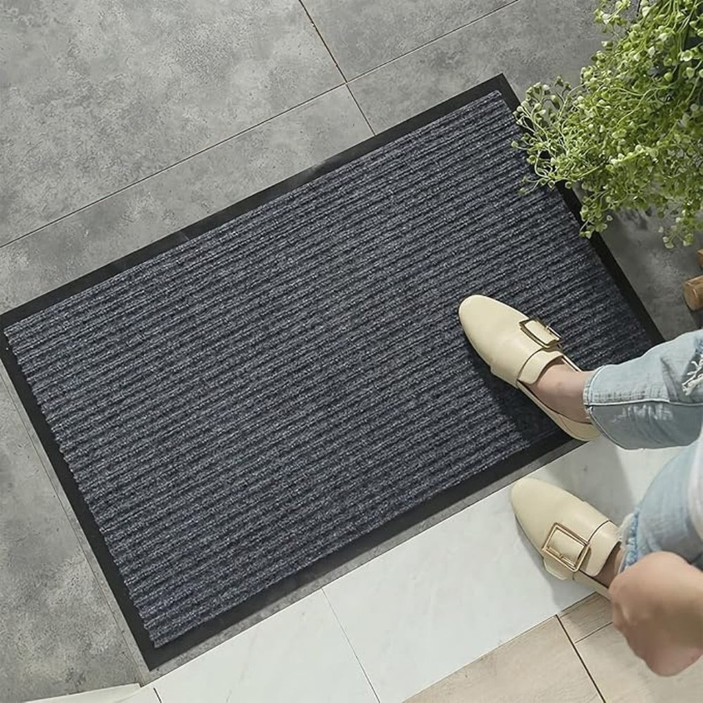 Braided Striped Non-Slip Door Mat
