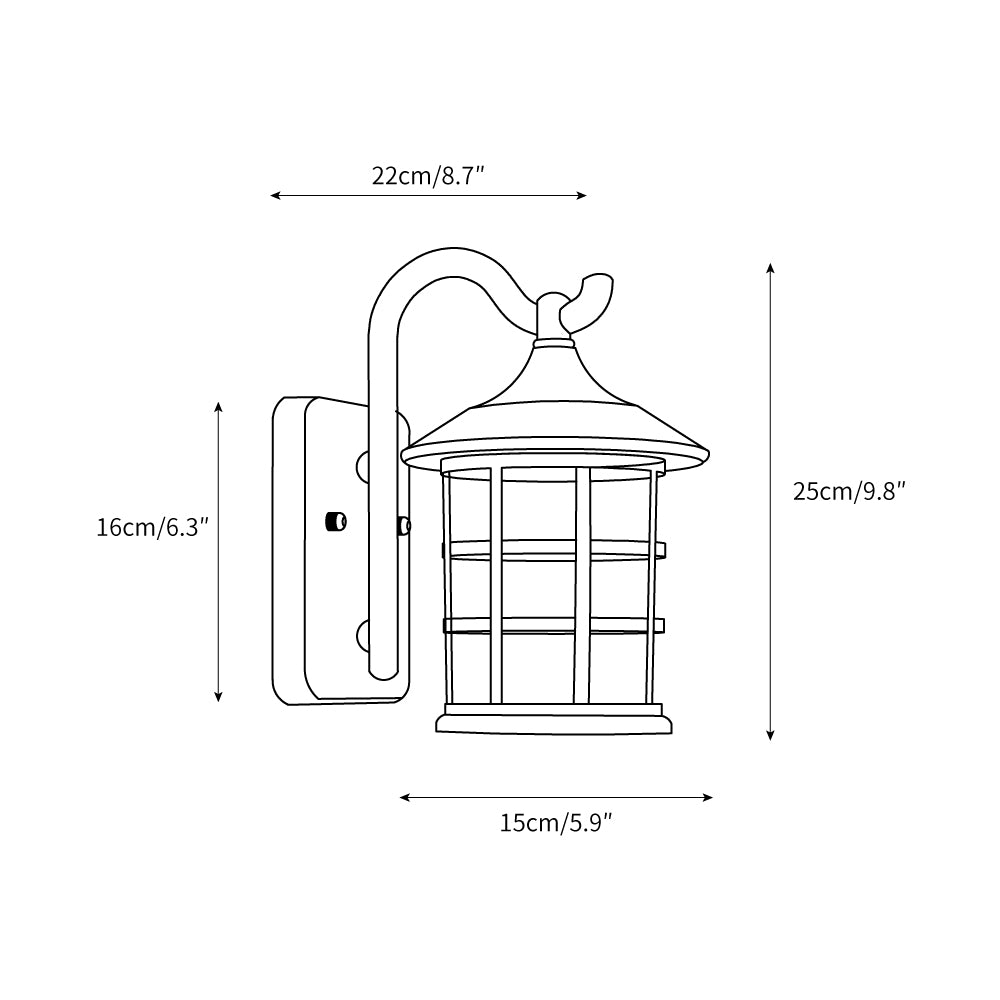 Seeded Glass Lantern Outdoor Wall Light