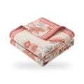 Coral Vine Floral Reversible Jacquard Cotton Blanket