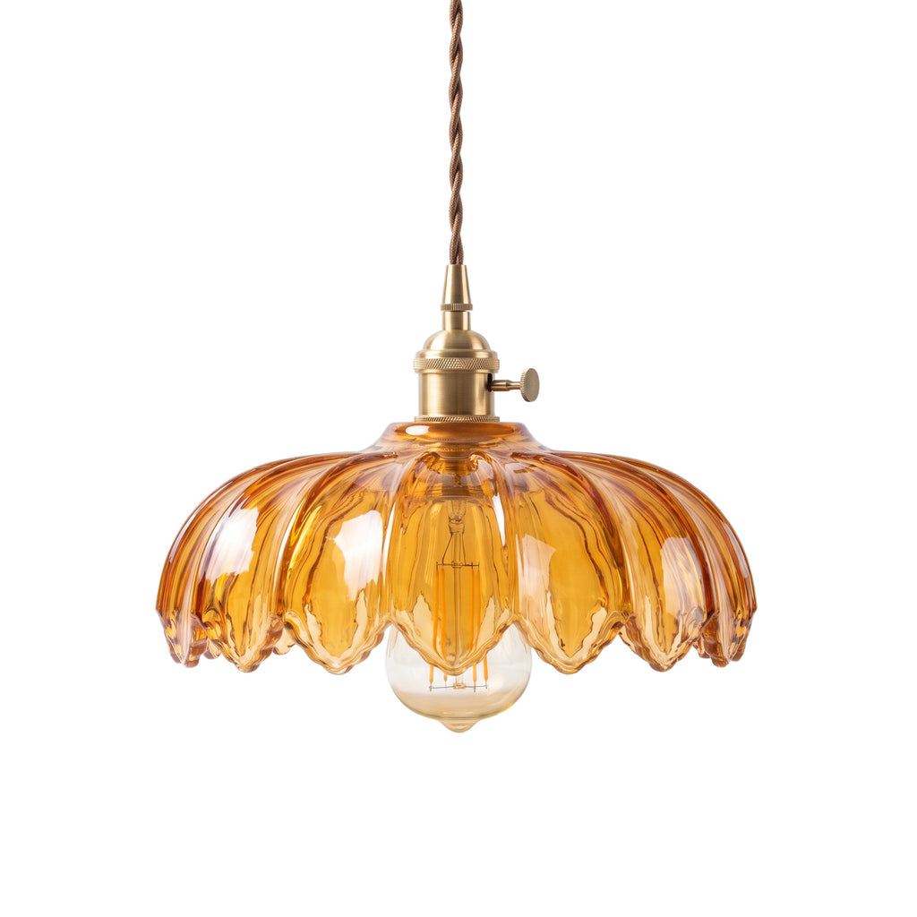 Scalloped Glass Flower Pendant Light