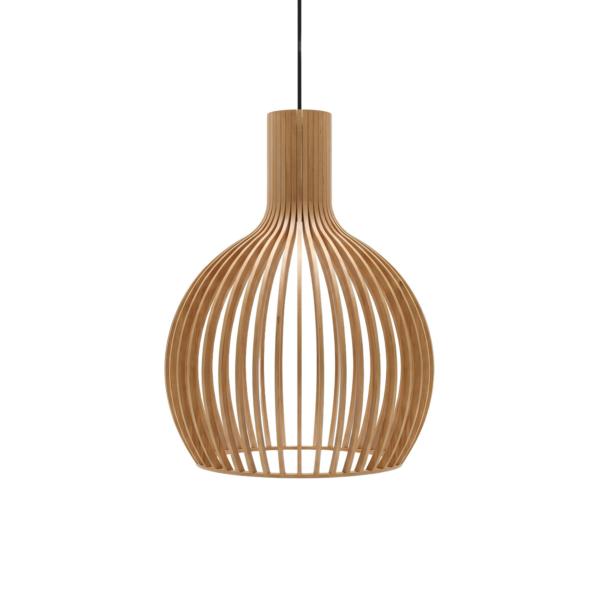Wooden Slat Birdcage Pendant Light
