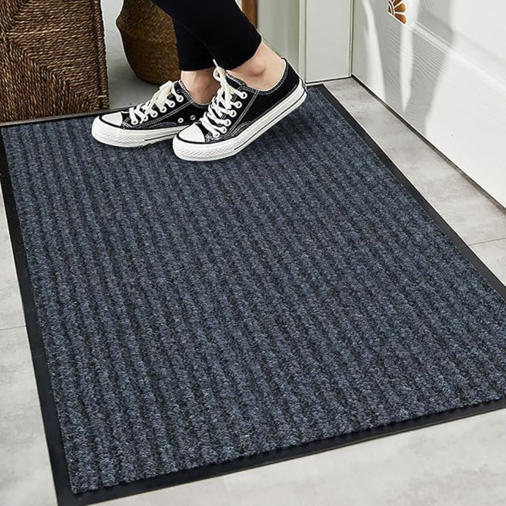 Braided Striped Non-Slip Door Mat