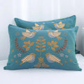 Jacquard Bird & Floral Cotton Pillowcase Set of 2
