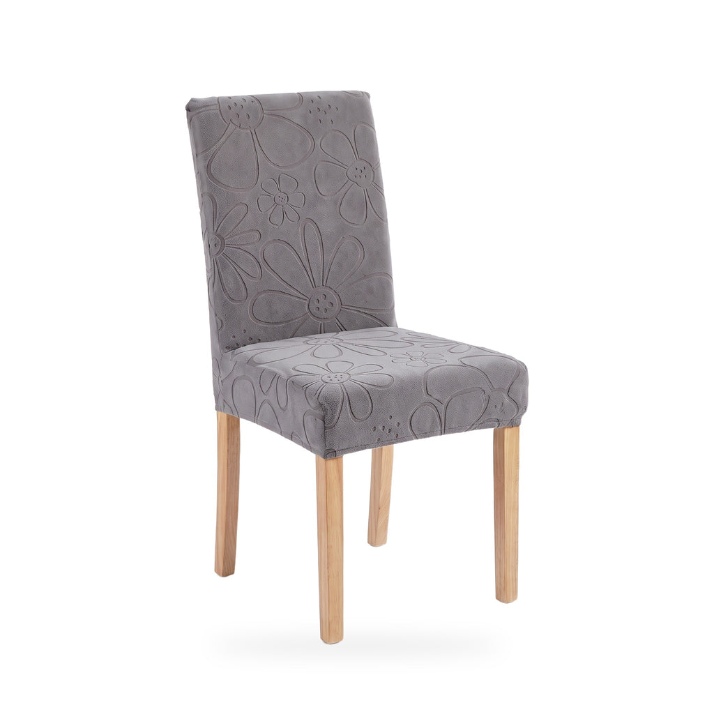 Embossed Daisy Stretch Dining Chair Cover