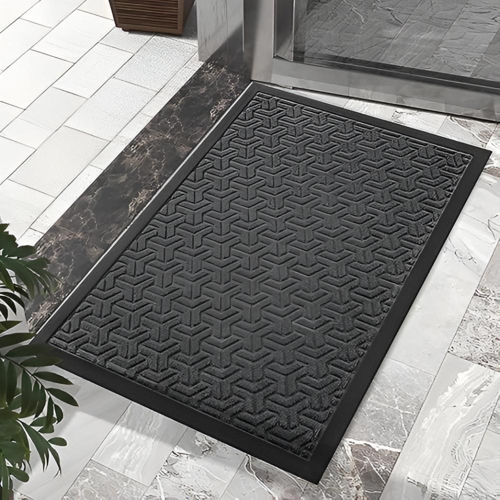 Geometric Rubber-Backed Entry Mat
