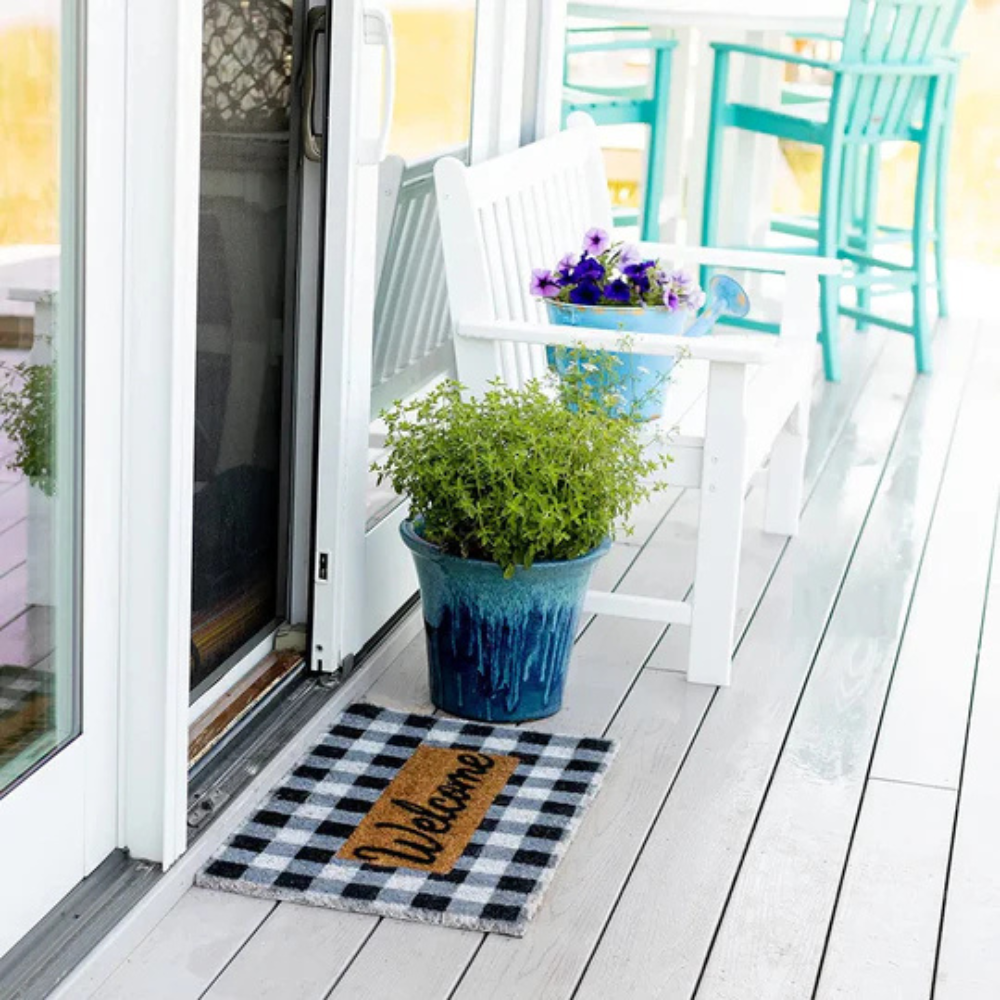 Buffalo Plaid Coir Welcome Mat