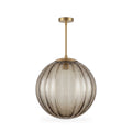 Ribbed Glass Globe Pendant Light