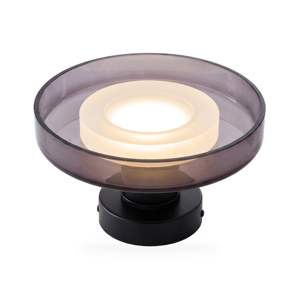 Round Glass Disc Flush LED Wall Sconce