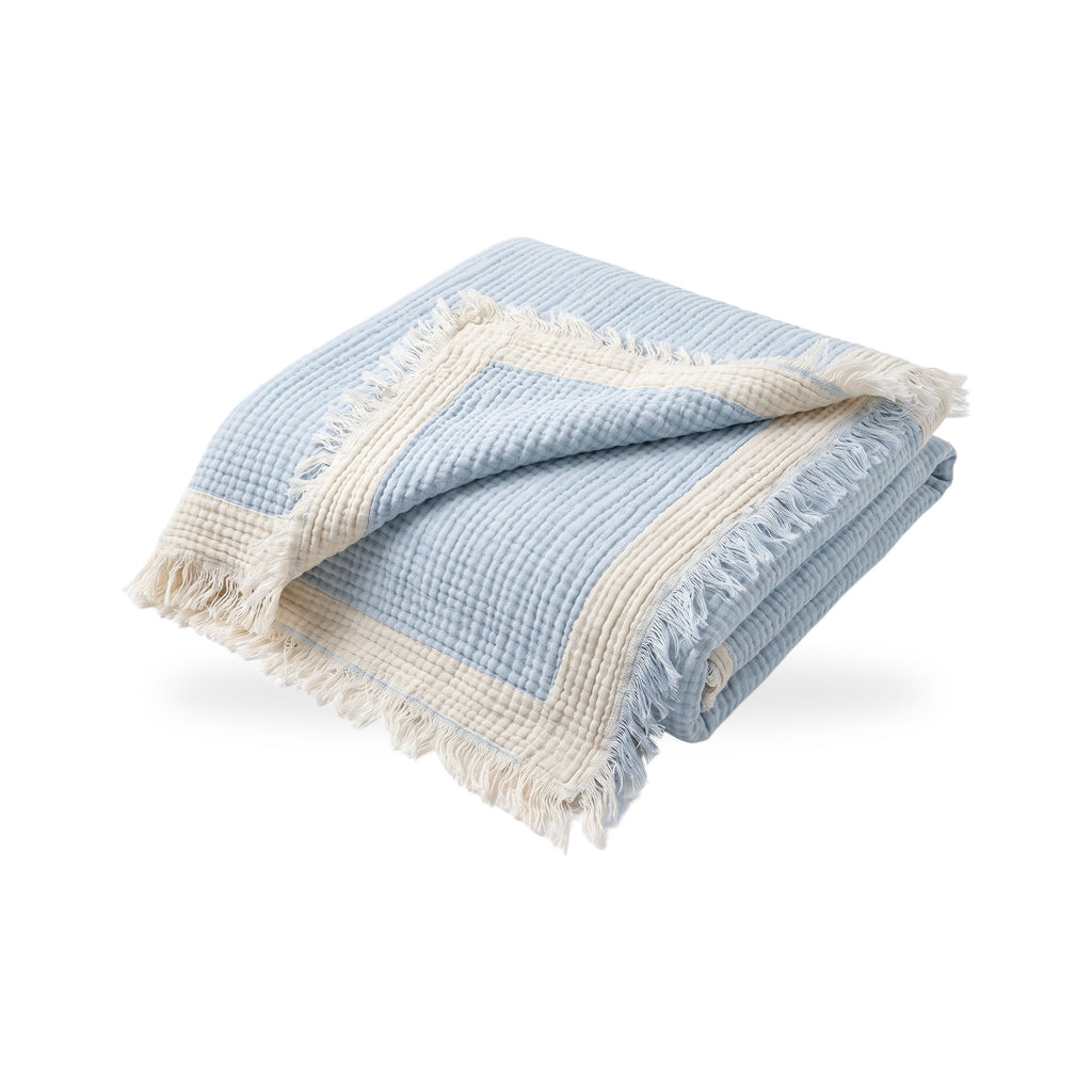 Crinkle Muslin Gauze Blanket with Fringe