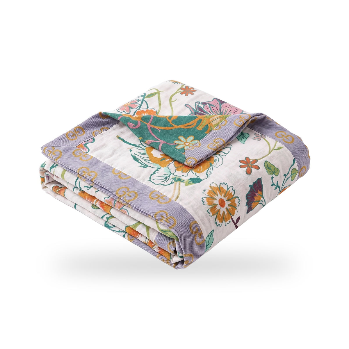 Butterfly & Vine Botanical Cotton Blanket