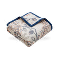 Scrolling Leaf Damask Four-Layer Cotton Blanket