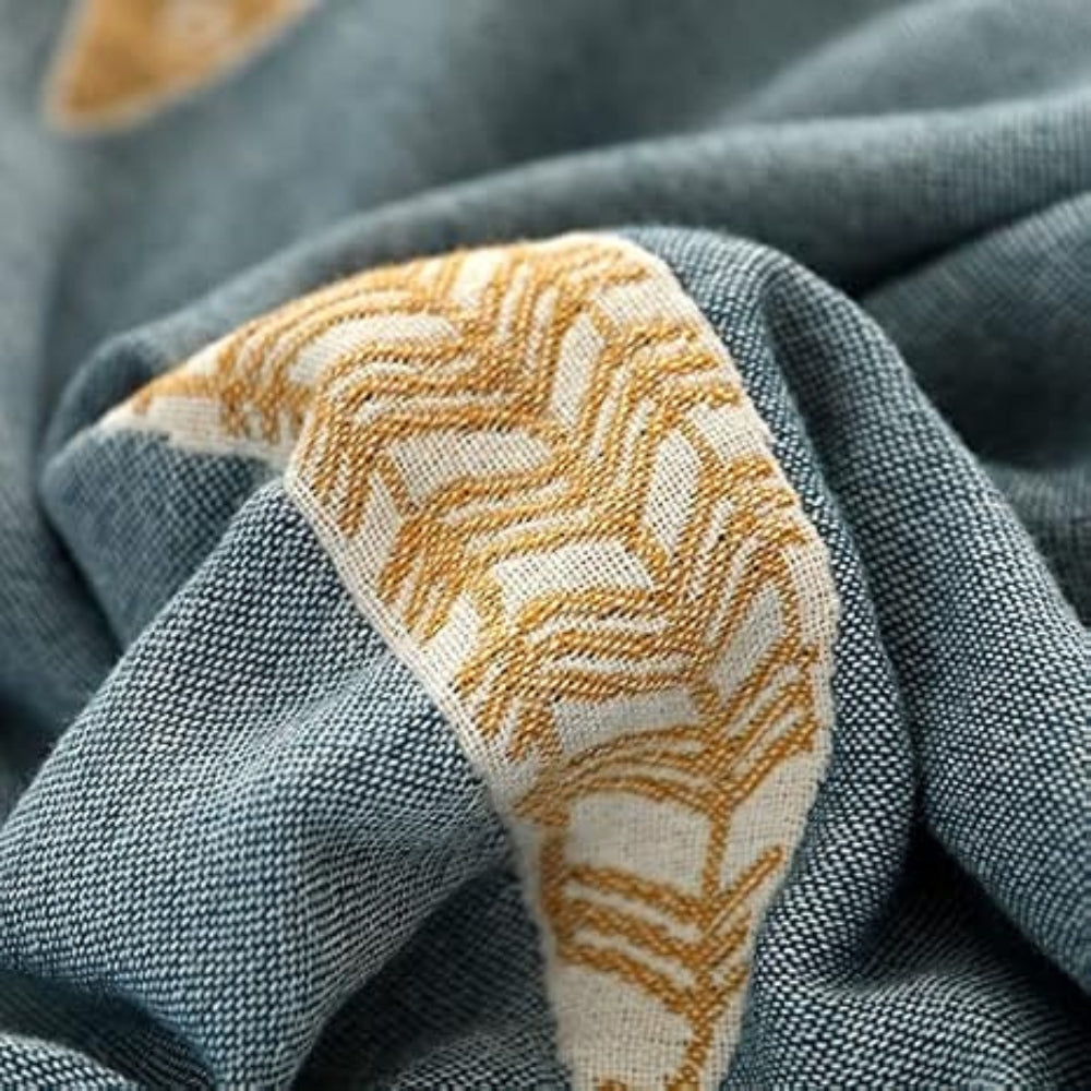 Golden Fish Jacquard Cotton Gauze Blanket