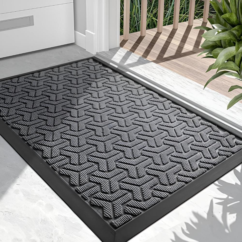 Geometric Rubber-Backed Entry Mat