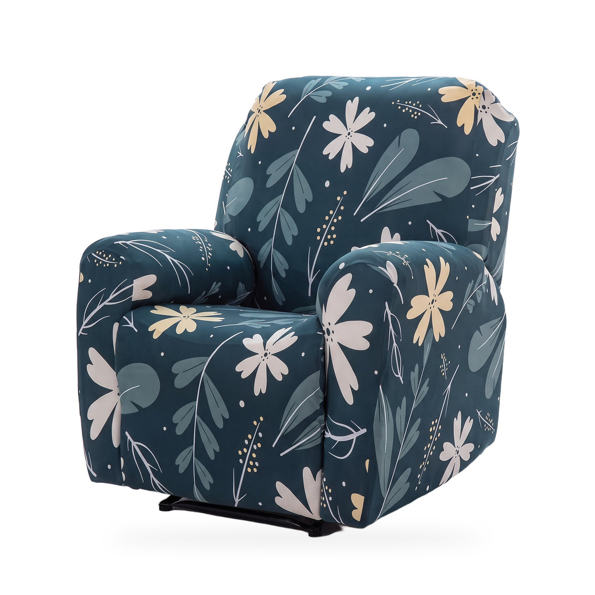 Botanical Print Stretch Recliner Cover with Two Pockets