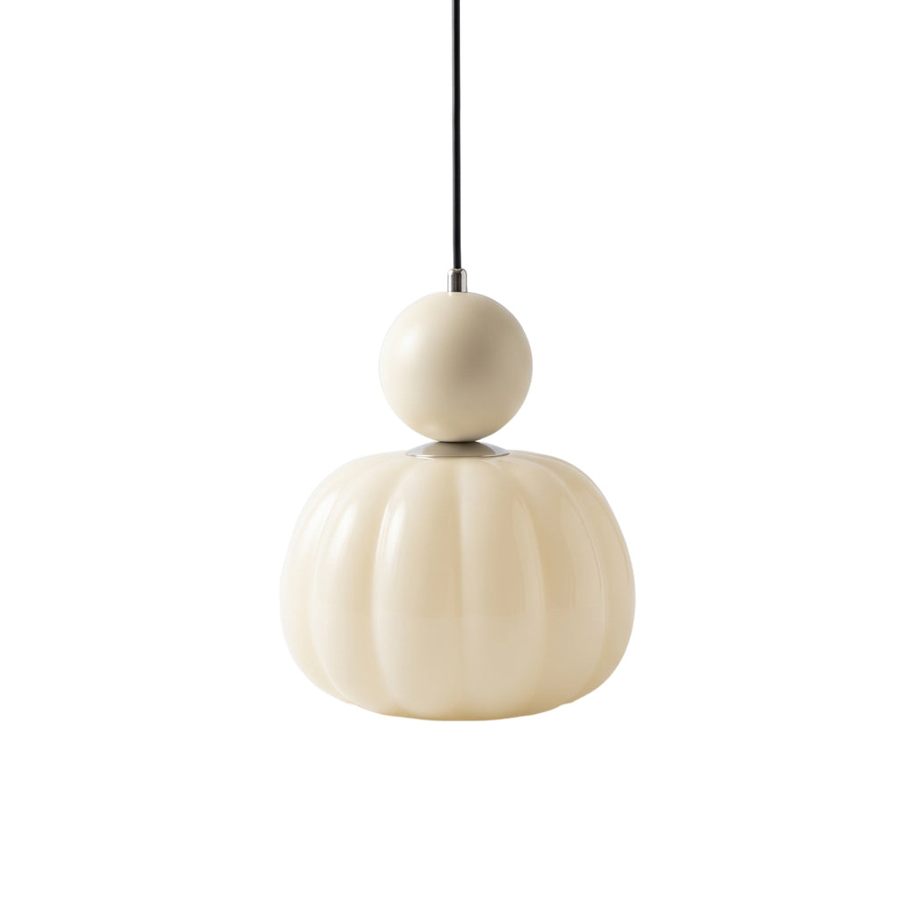 Ribbed Glass Pumpkin Pendant Light