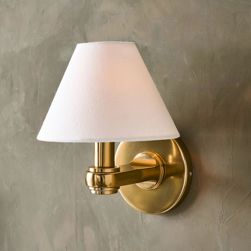 Brass Cone Shade Wall Light