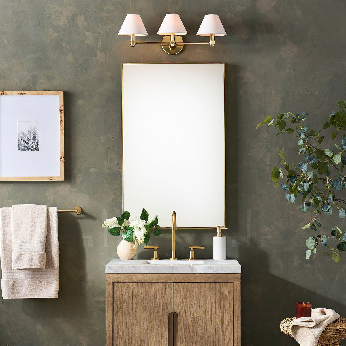 Brass Cone Shade Wall Light