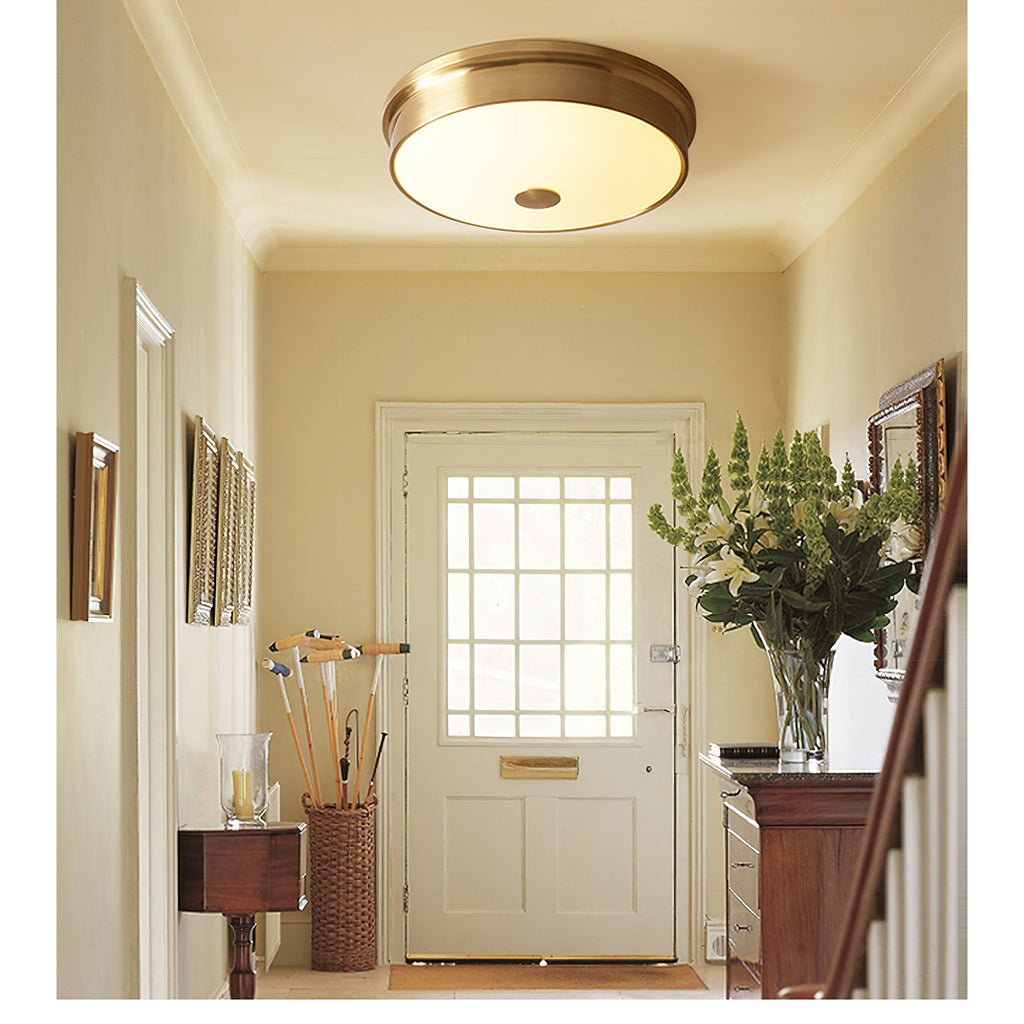 Slim Round Frosted Glass LED Flush Ceiling Light