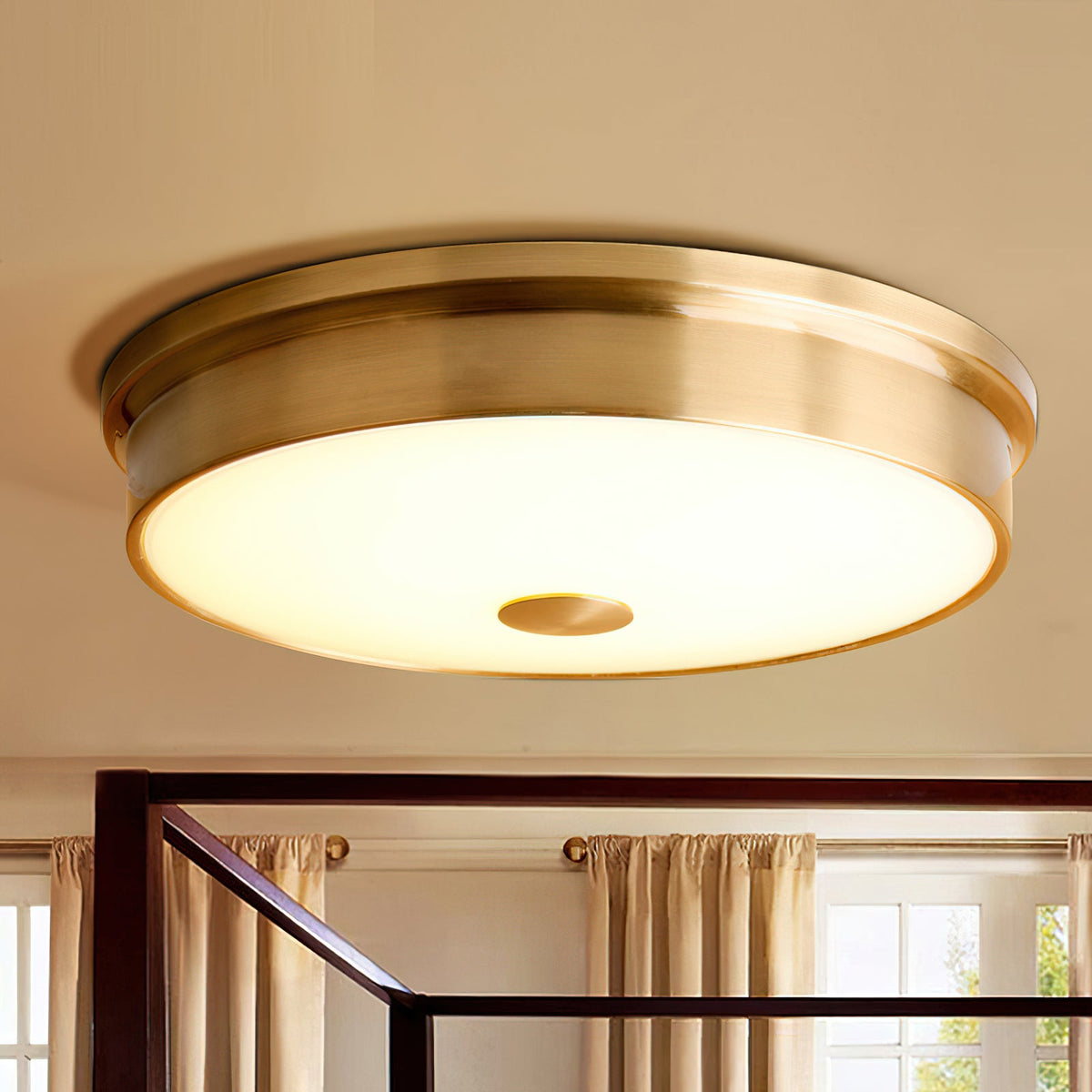 Slim Round Frosted Glass LED Flush Ceiling Light