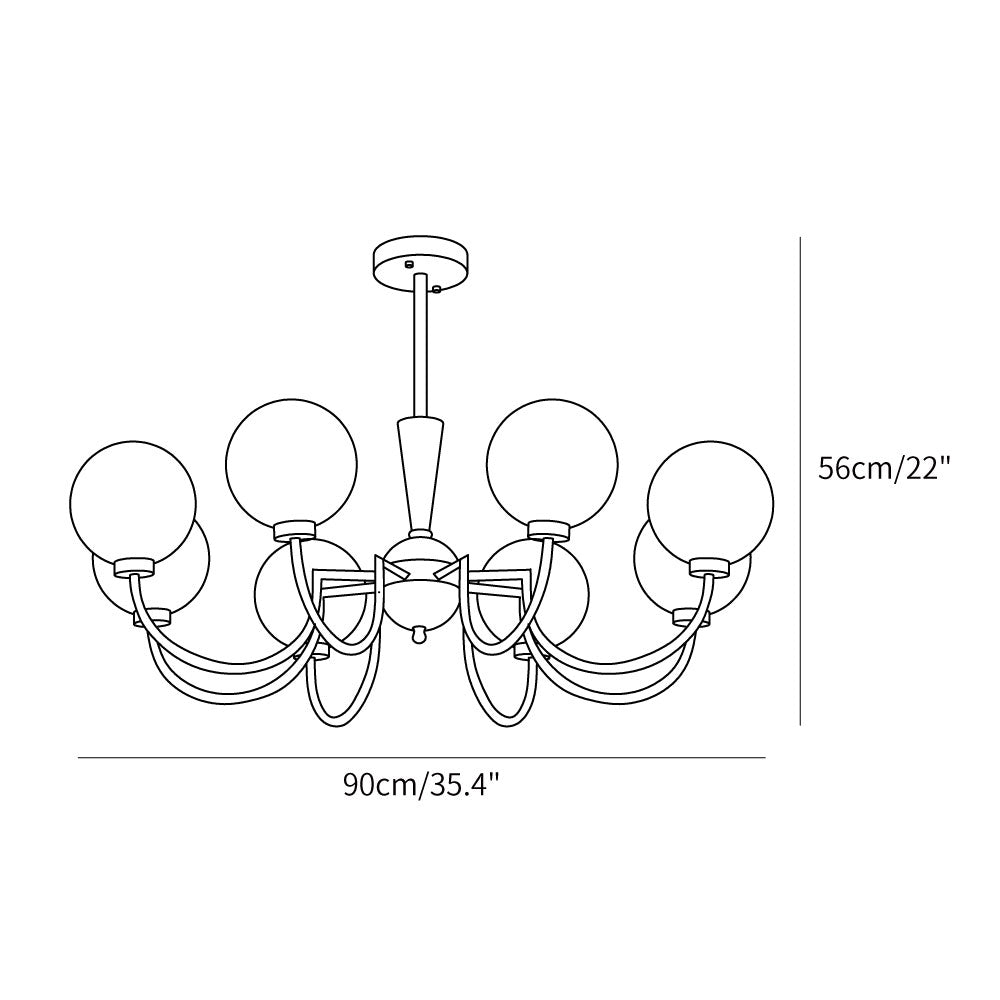 Three-Globe Frosted Glass Nickel Chandelier