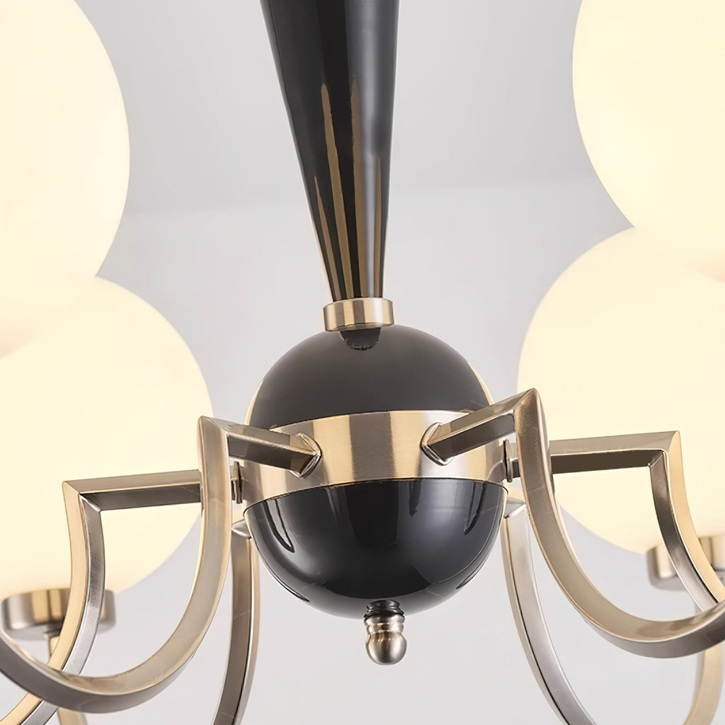 Three-Globe Frosted Glass Nickel Chandelier