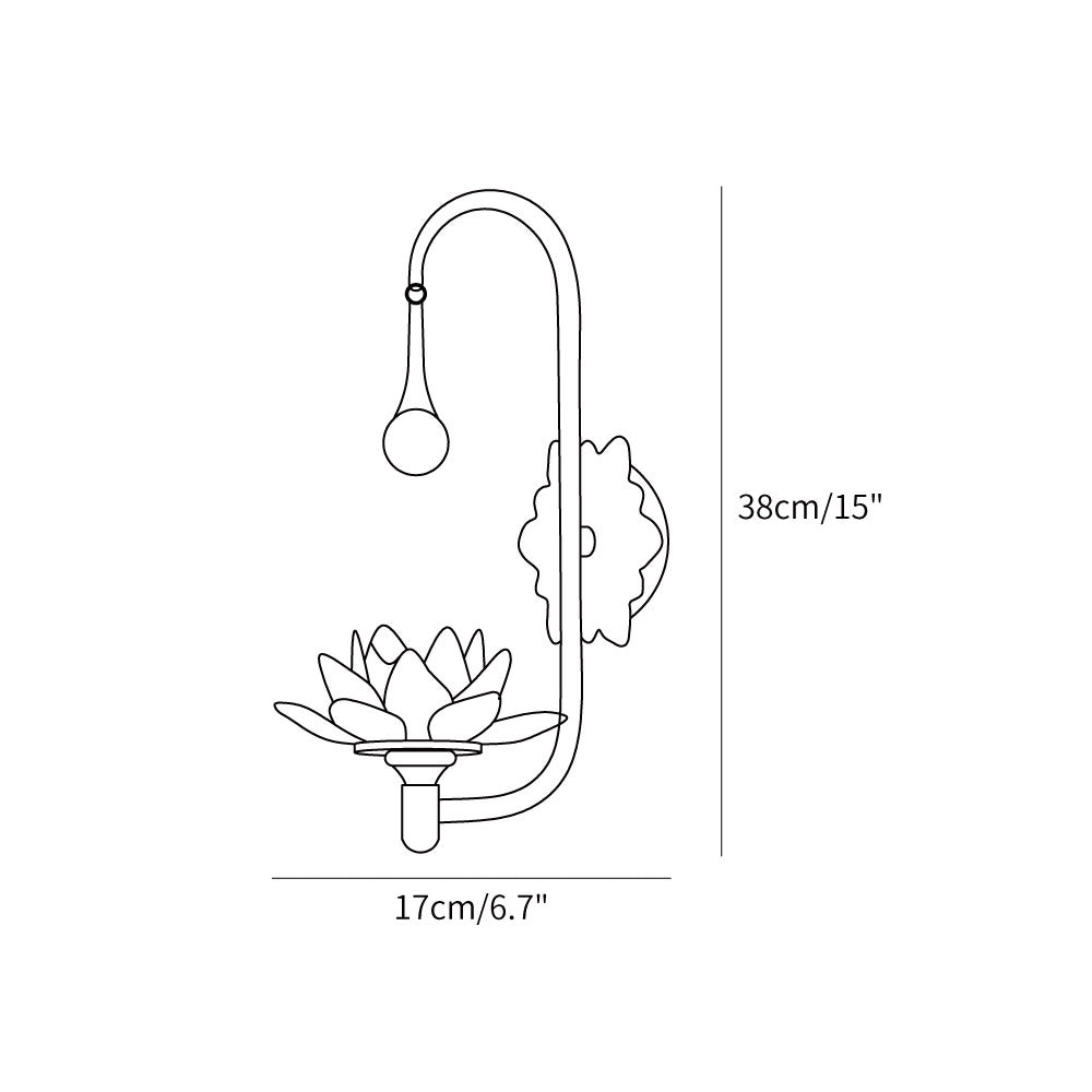 Crystal Lotus Brass Wall Lamp