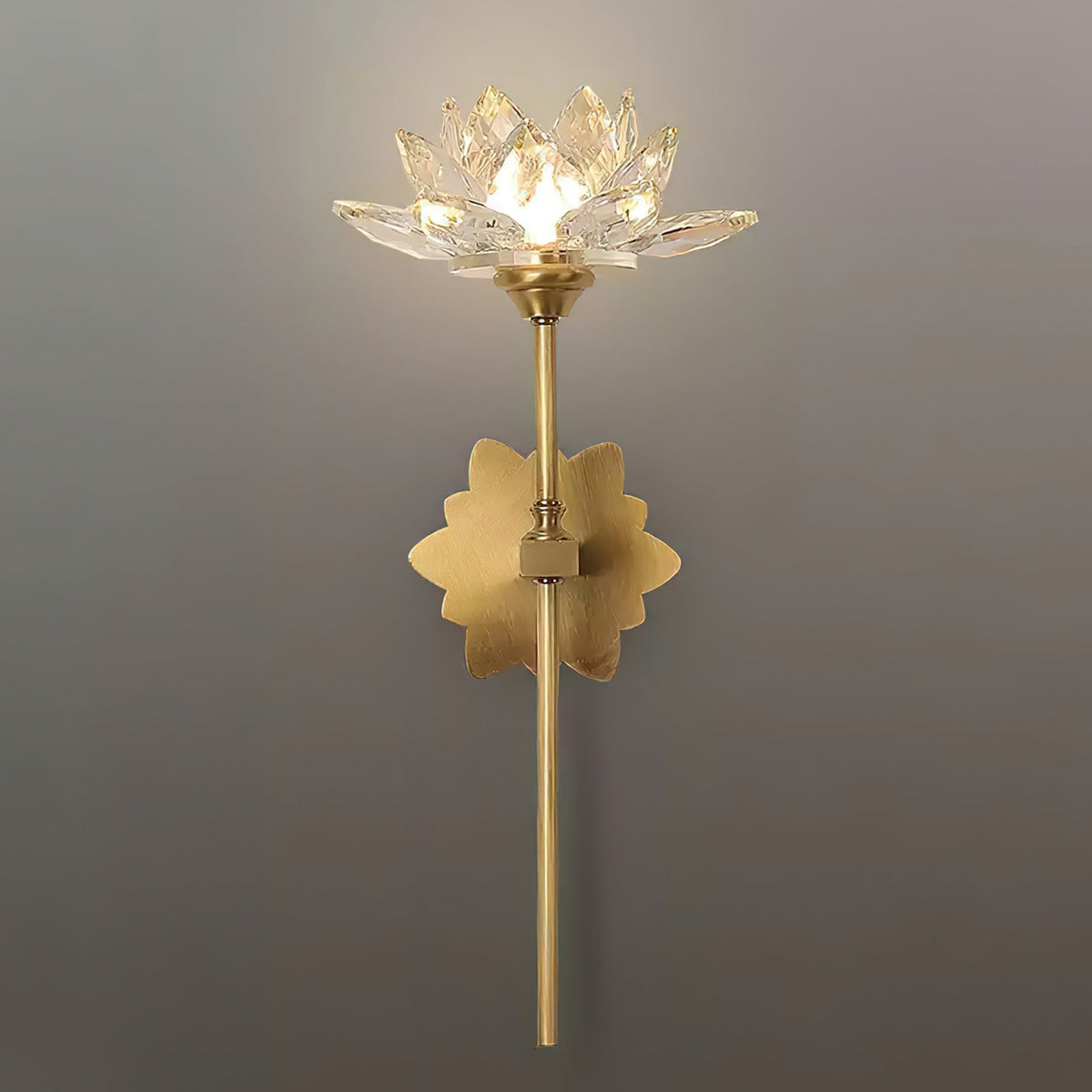 Crystal Lotus Brass Wall Lamp