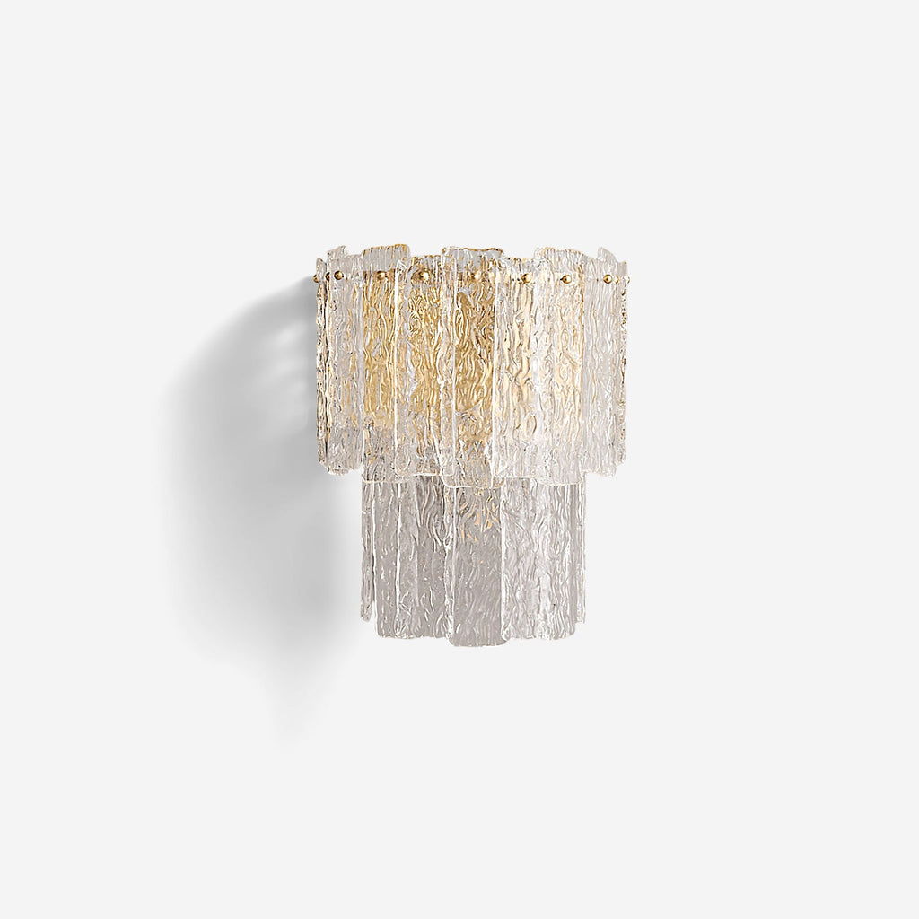 Rippled Glass Brass Wall Light