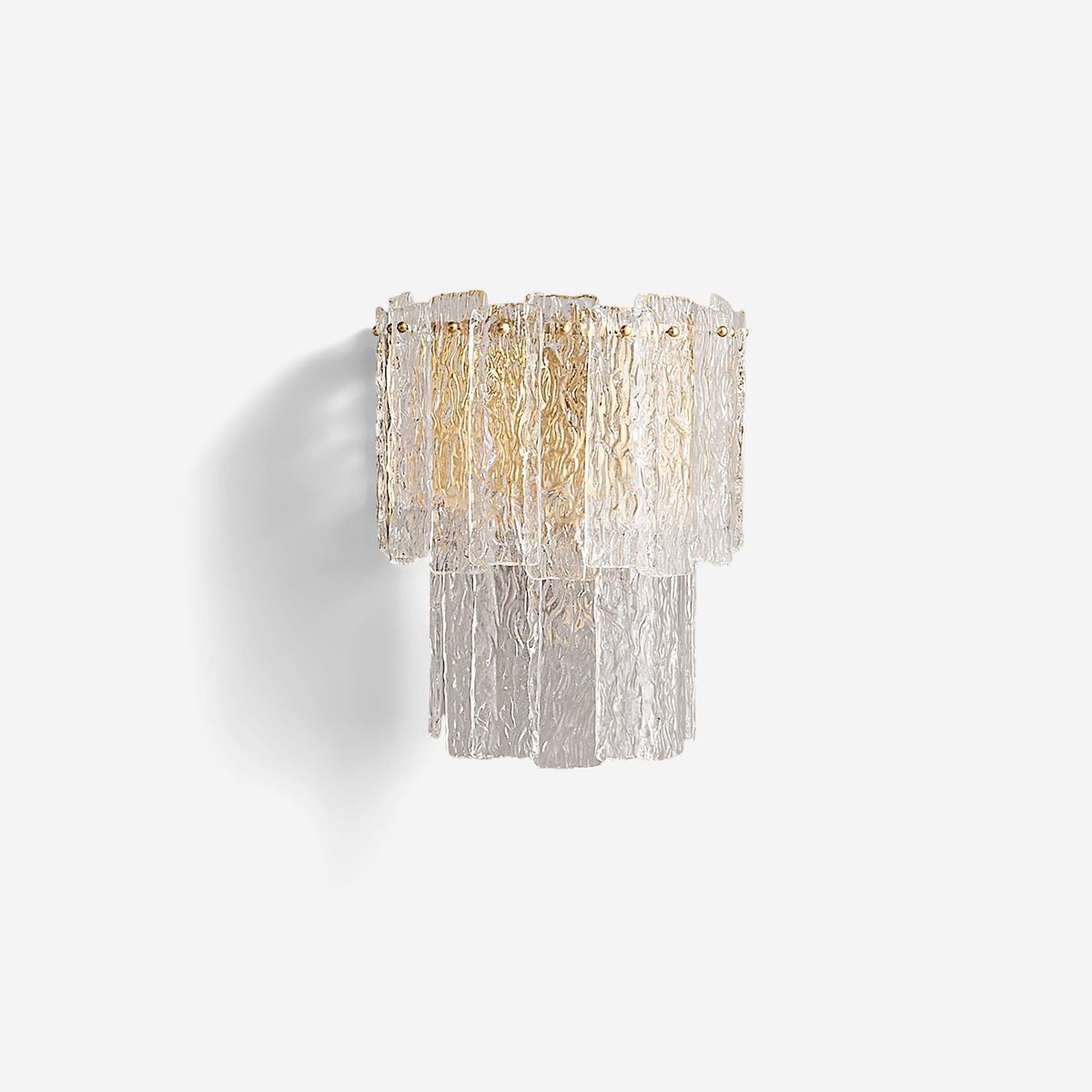 Rippled Glass Brass Wall Light