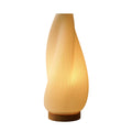 Swirl Pleated Shade Wood Base Table Lamp