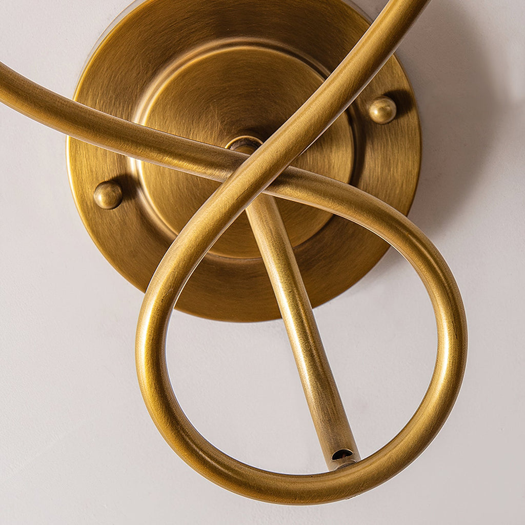 Brass Sphere Linen Shade Wall Light