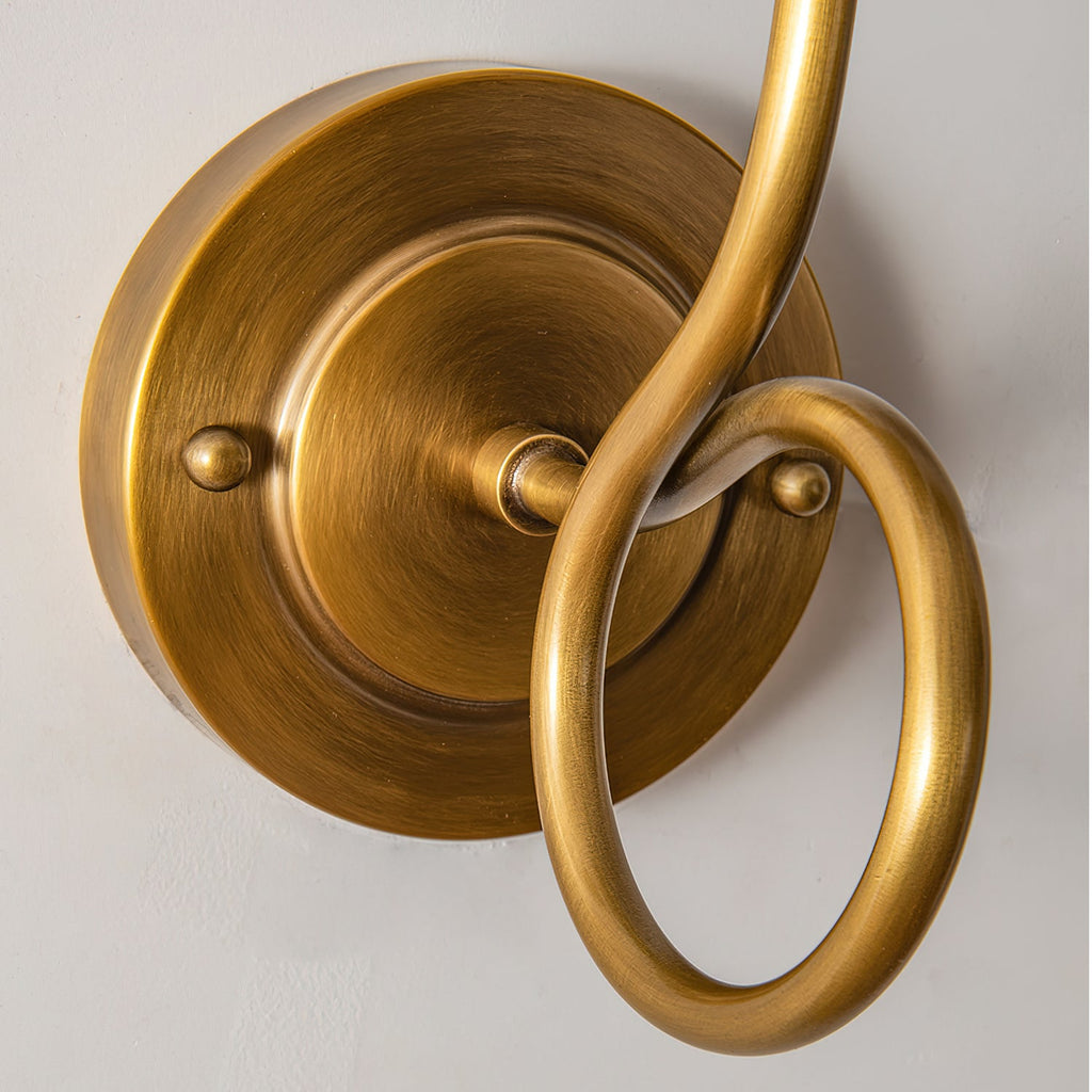 Brass Sphere Linen Shade Wall Light