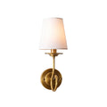 Brass Sphere Linen Shade Wall Light