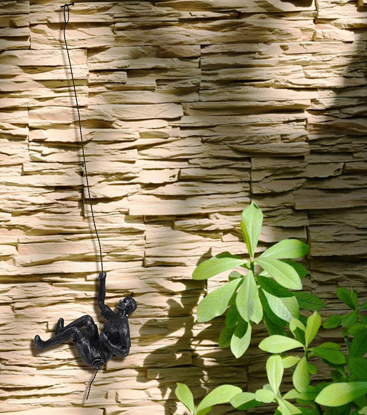 Climbing Figure Resin Wall Sculpture