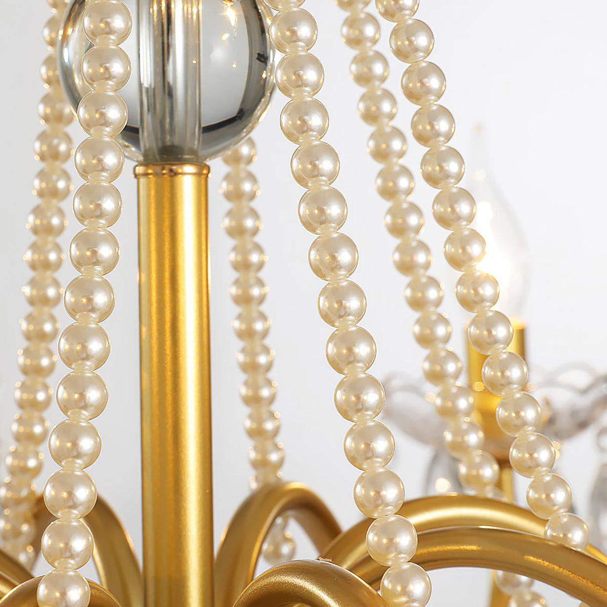 Gold Candle-Arm Crystal Chandelier