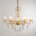 Gold Candle-Arm Crystal Chandelier